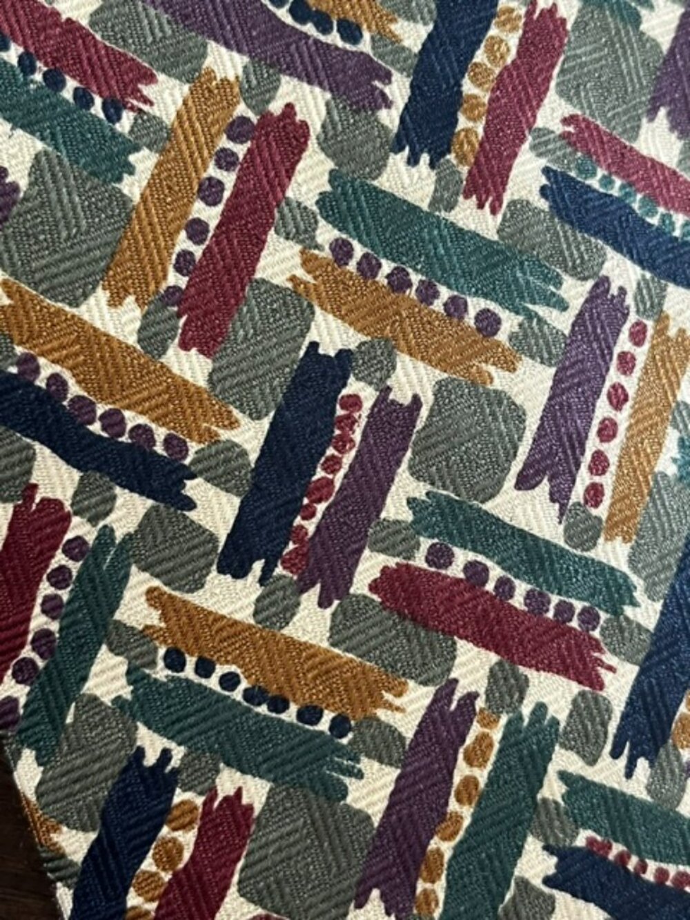 Structure Silk Tie Multicolor Abstract Pattern - Picture 3 of 9
